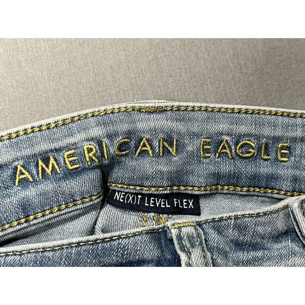 Mens American Eagle Skinny Blue Denim Jeans Next Level Flex Cotton Blend 28X30